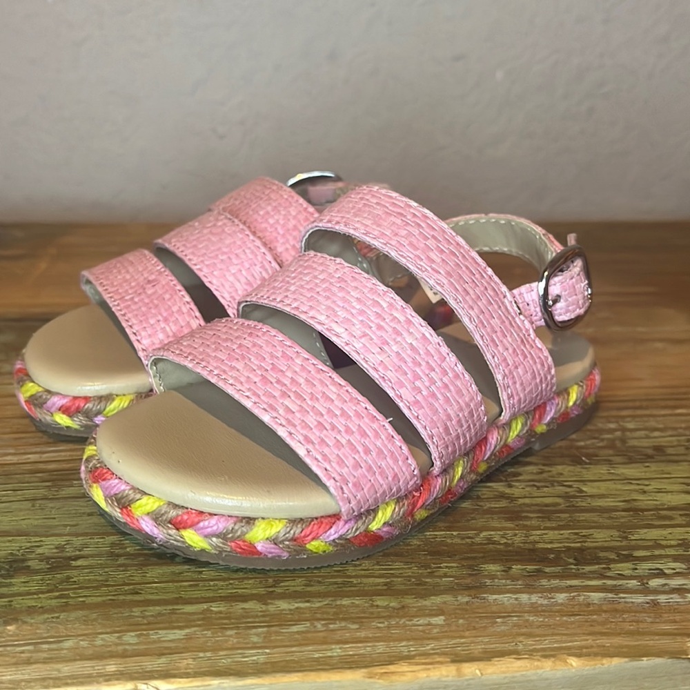 Janie and Jack Baby Girl Pink Strappy Sandals size 5